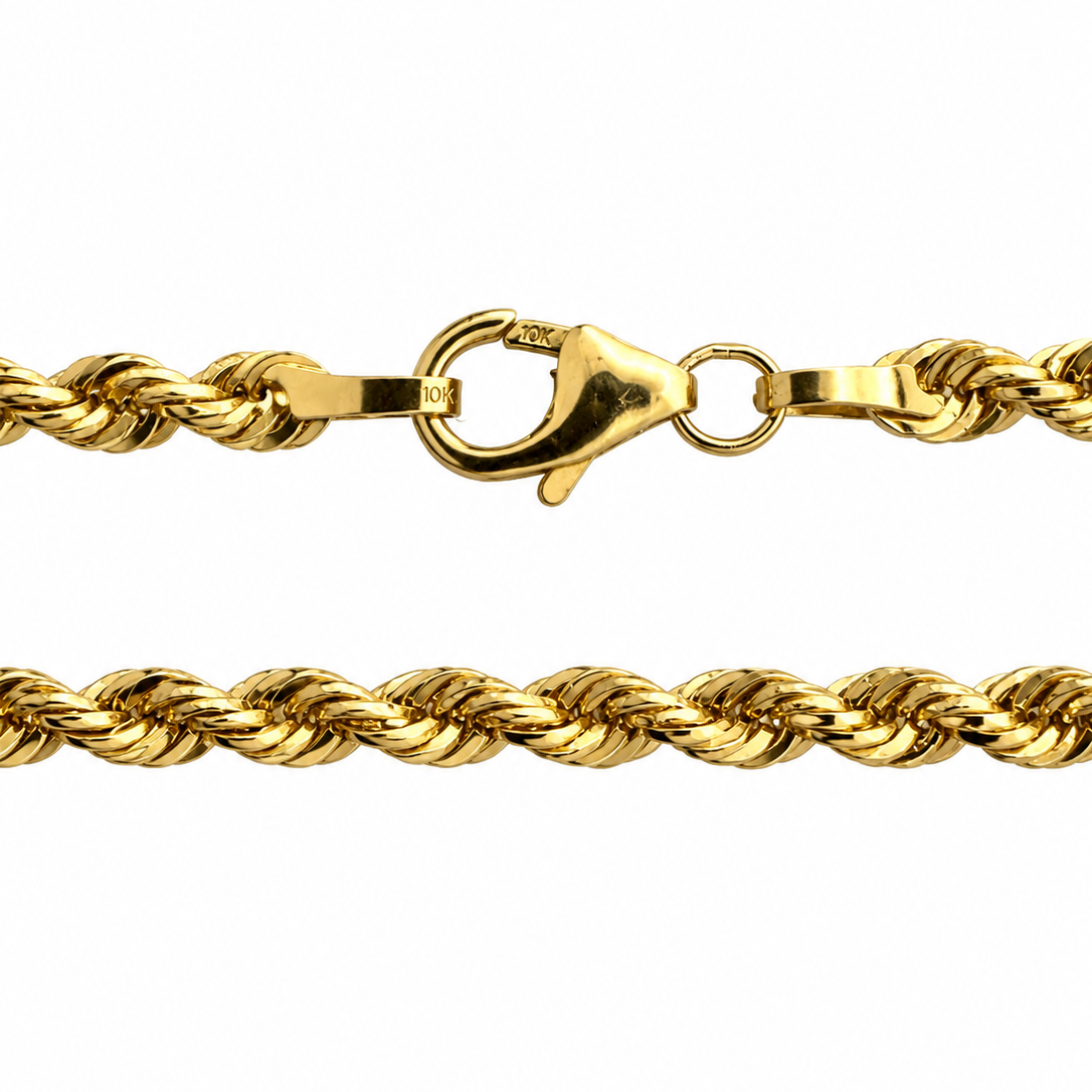10K Yellow Gold Rope Chain 24” 1.9MM