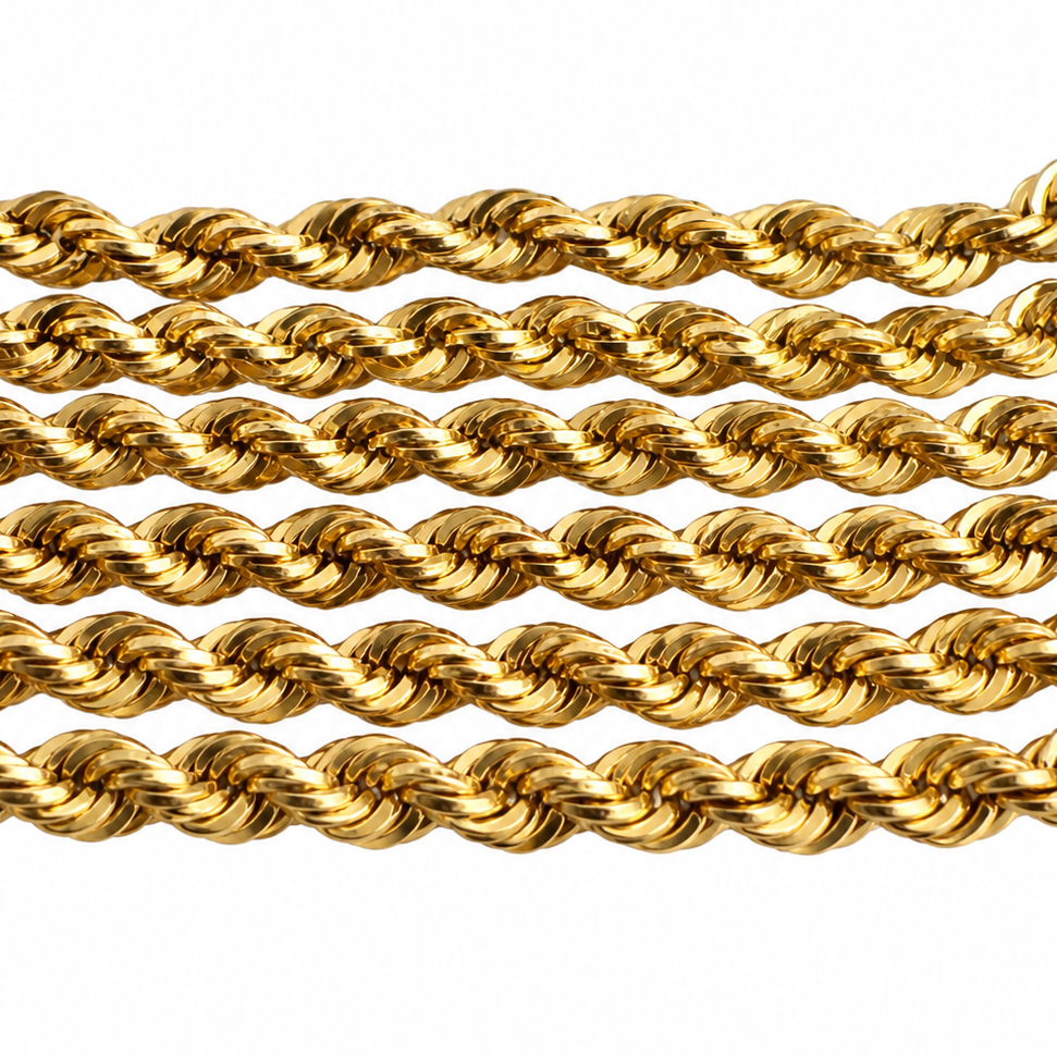 10K Yellow Gold Rope Chain 24” 1.9MM