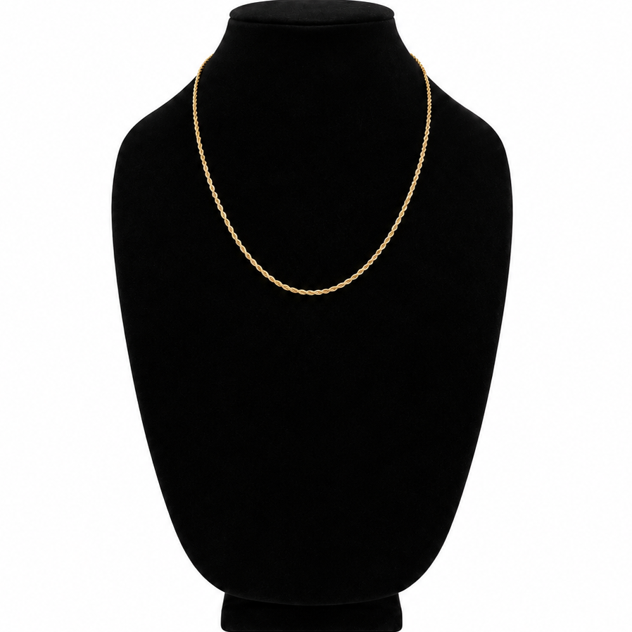 10K Yellow Gold Rope Chain 20” 1.6MM