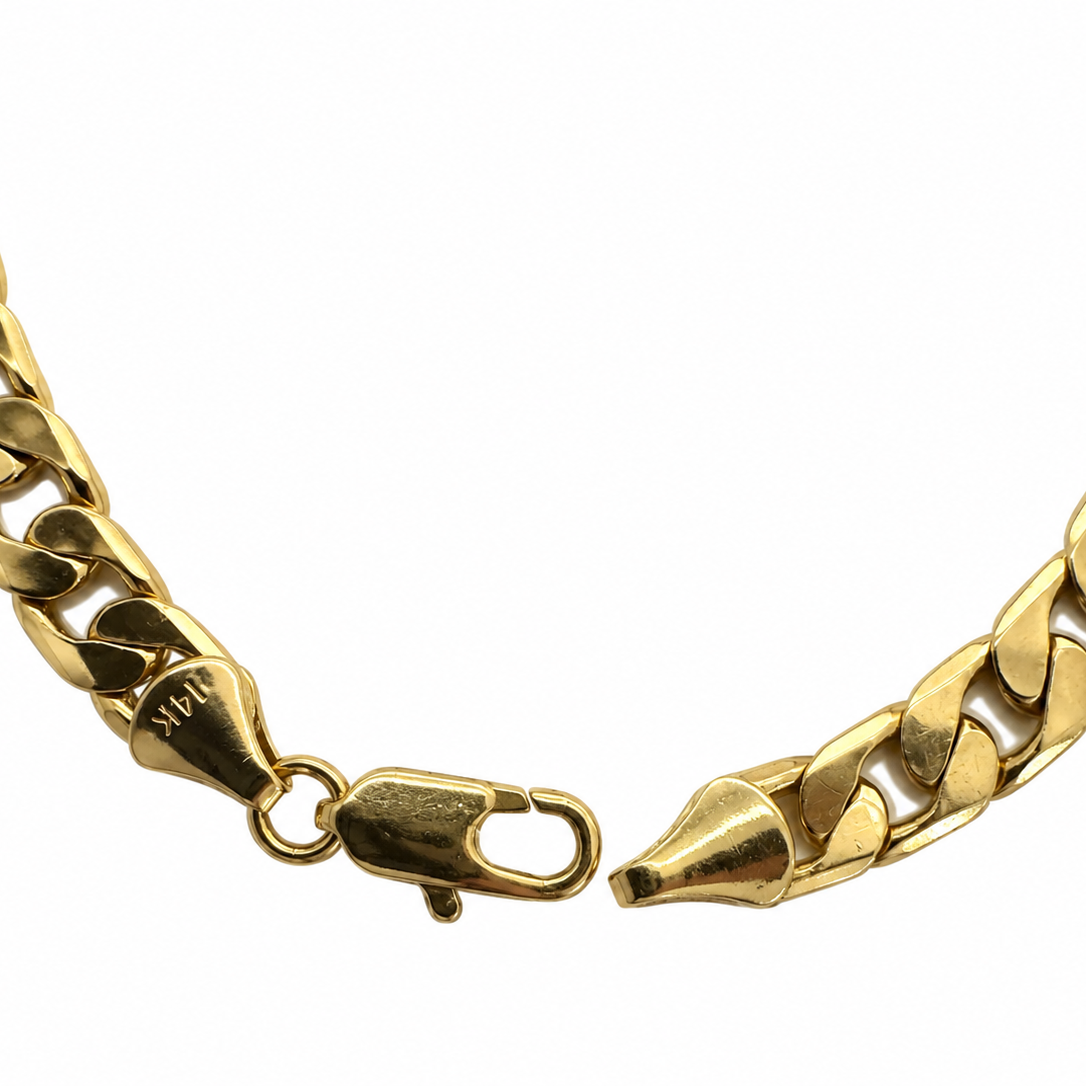 14K Yellow Gold Cuban Link Bracelet 7” 5.5MM