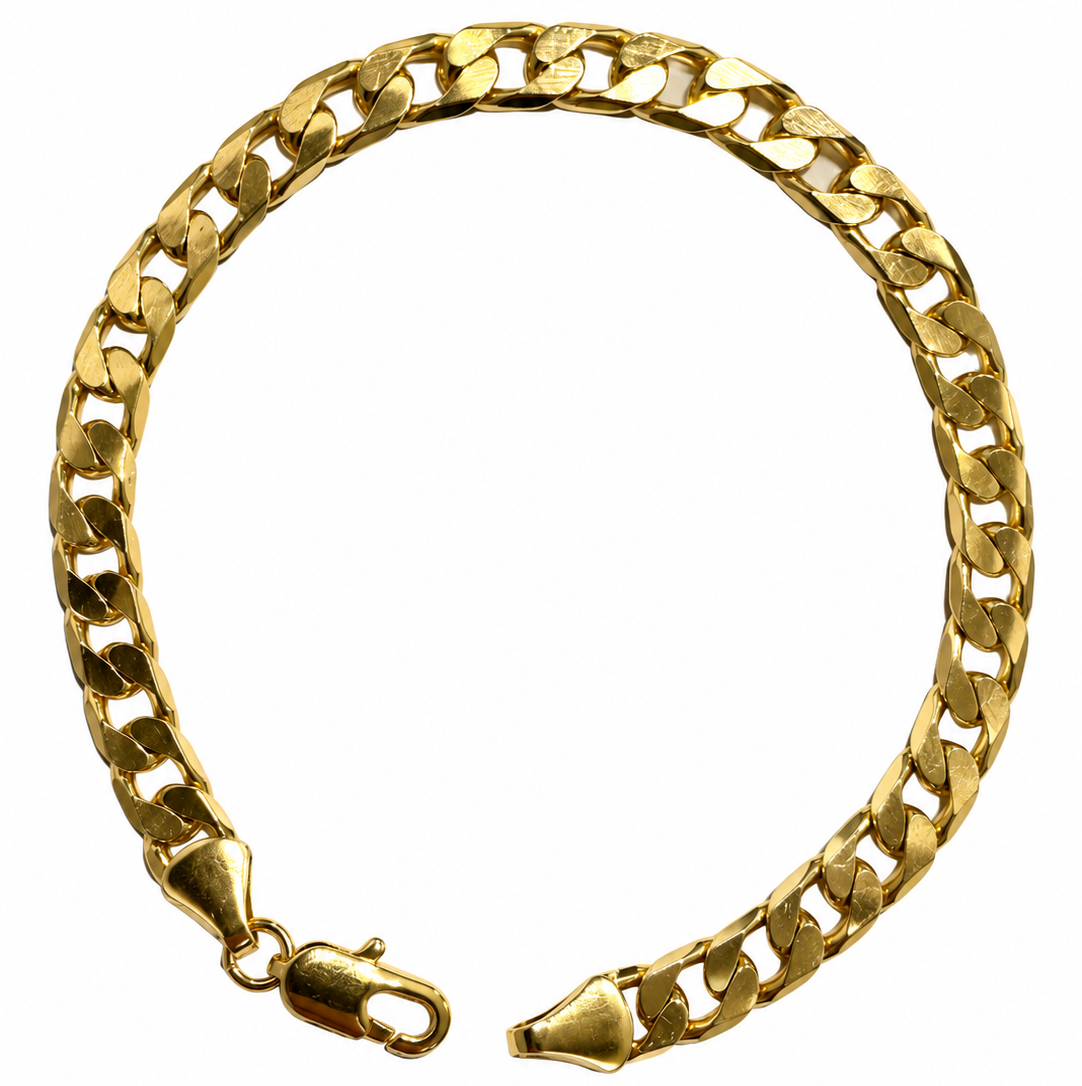 14K Yellow Gold Cuban Link Bracelet 7” 5.5MM