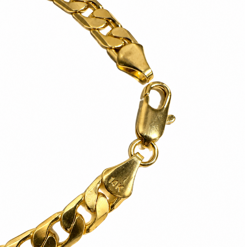 14K Yellow Gold Cuban Link Bracelet 7” 5.5MM
