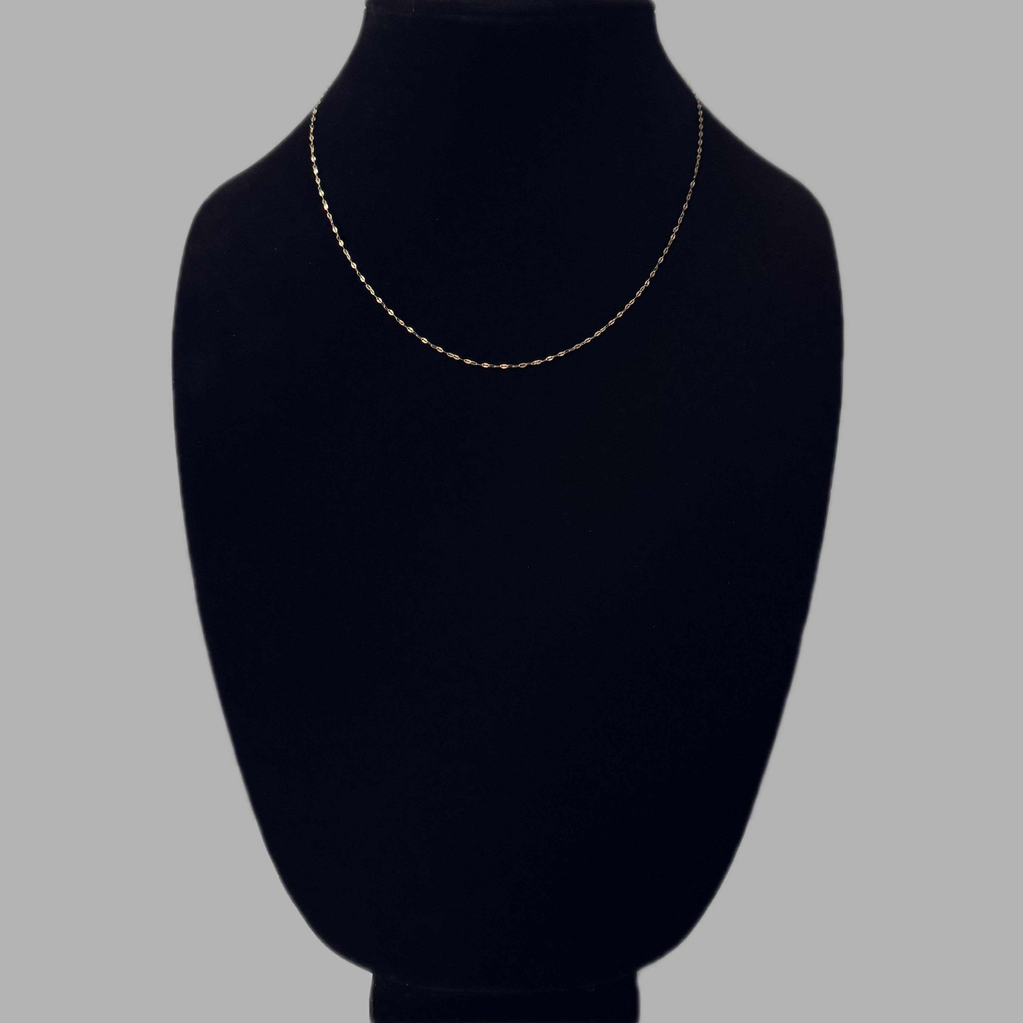 10K Yellow Gold Beaded Link Chain 18" 1.1MM