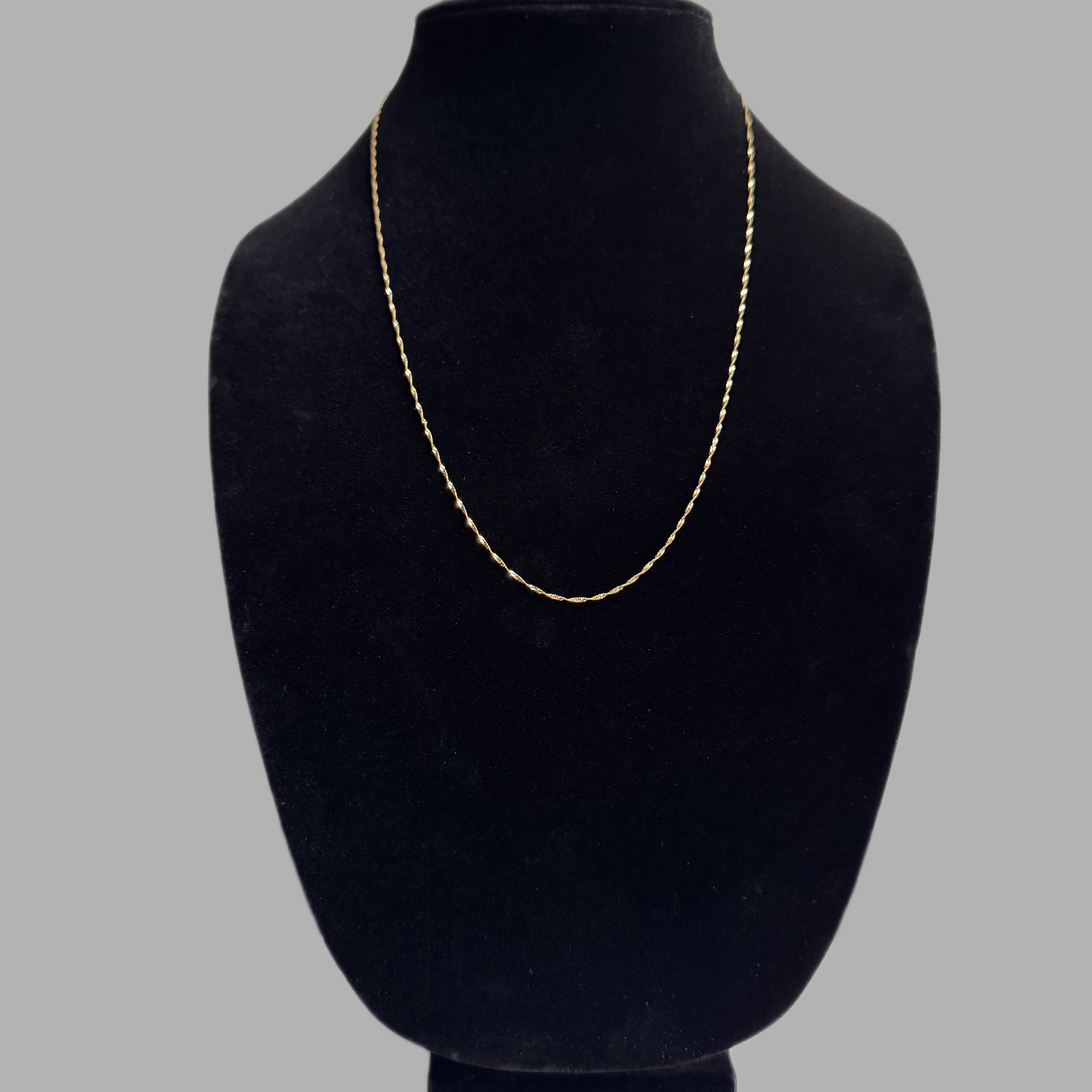10K Yellow Gold Diamond-Cut Herringbone Chain 22" 1.2MM