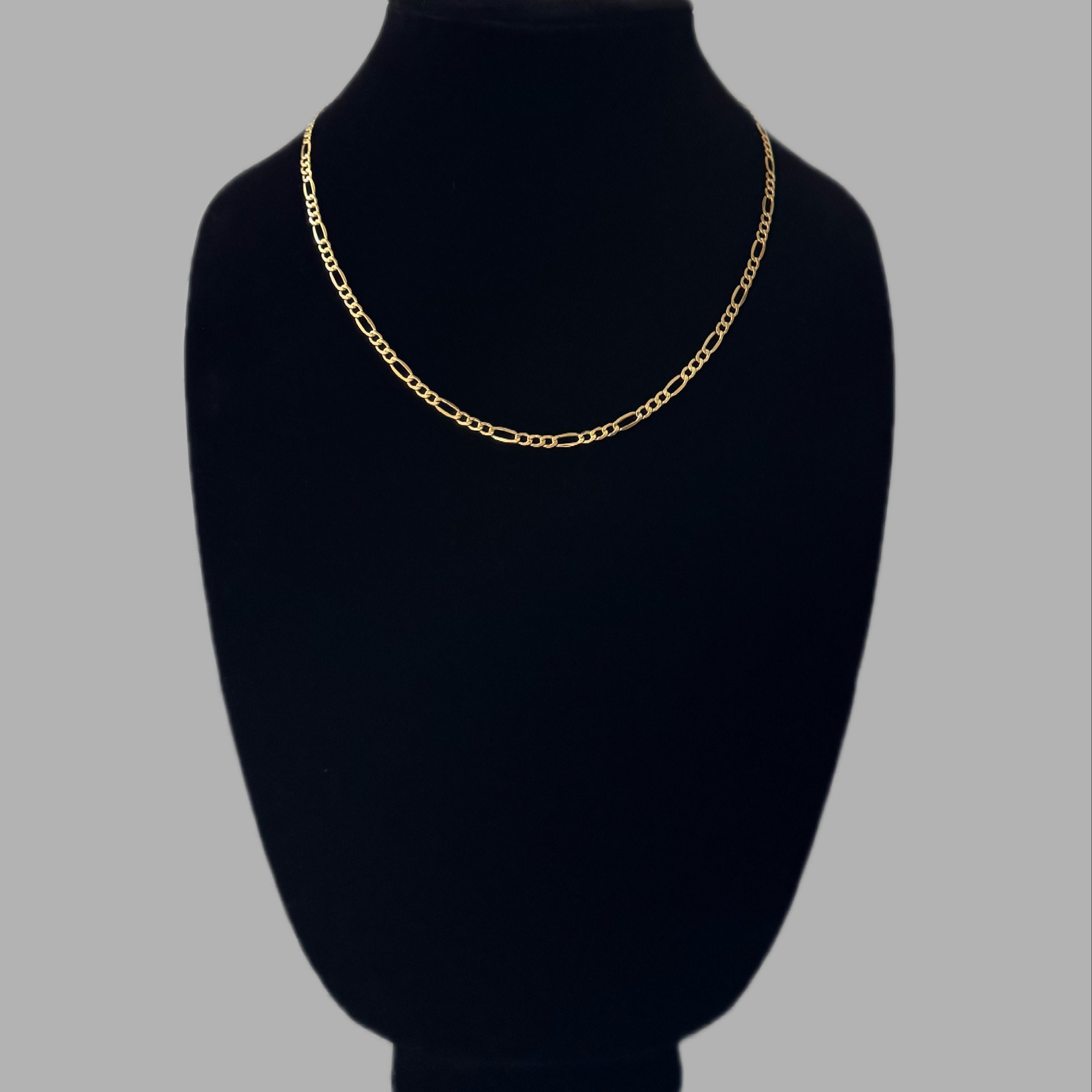 10K Yellow Gold Figaro Chain 20” 3.6MM