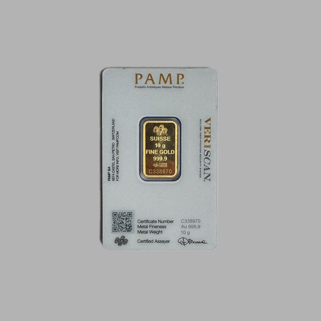 PAMP Suisse 999.9 Fine Gold Veriscan Certified Bar 10G
