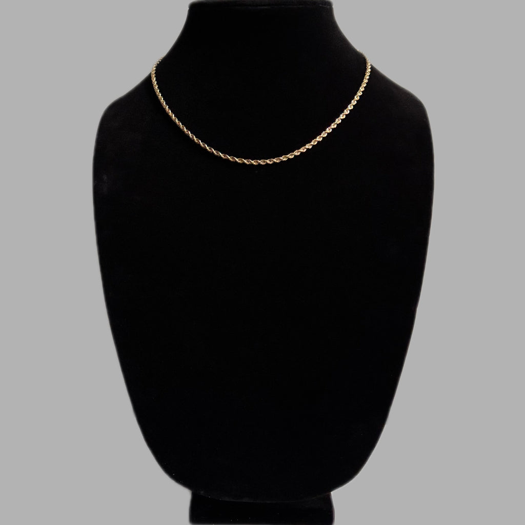 10K Yellow Rope Chain 18” 3MM