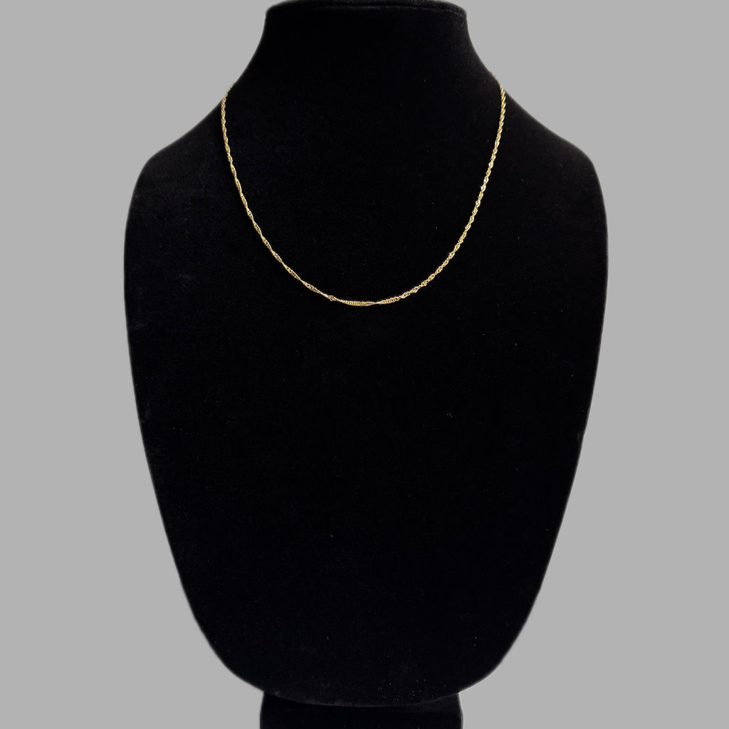 10K Yellow Gold Diamond-Cut Herringbone Chain 20" 1.2MM