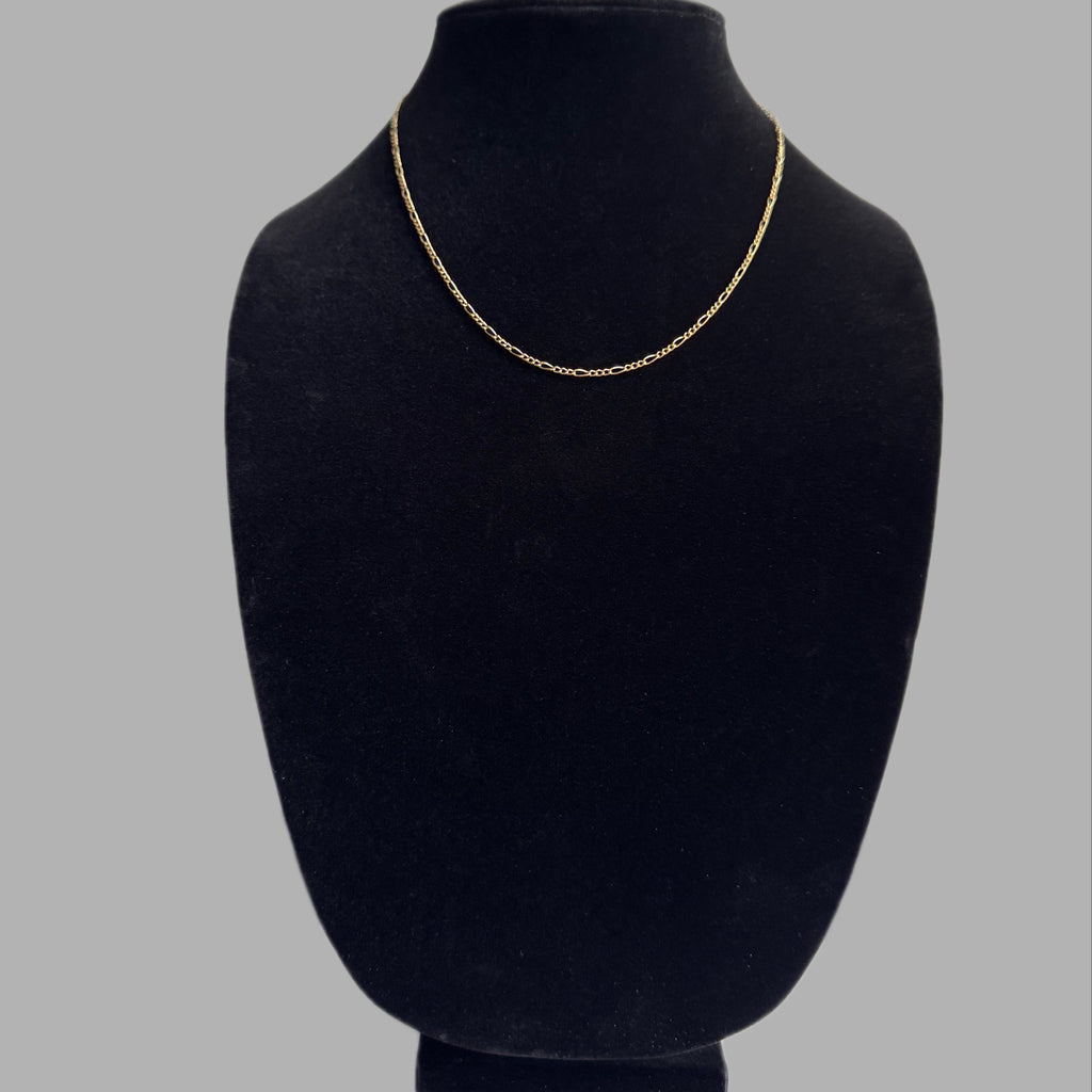 10K Yellow Gold Figaro Link Chain 18" 2MM